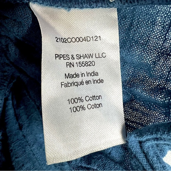 Veronica Beard Cox Smocked Mini Dress in Blue Gauze Cotton Size Small - Picture 7 of 8